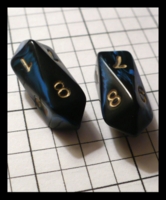 Dice : Dice - 8D - Crystal Caste Bullet Black and Blue Swirl with Gold Numerals Gen Con 2009
